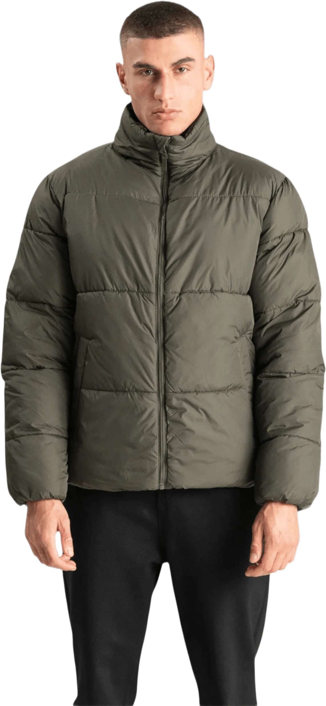 Pufferjacka, från TeeShoppen, i färgen oliv.