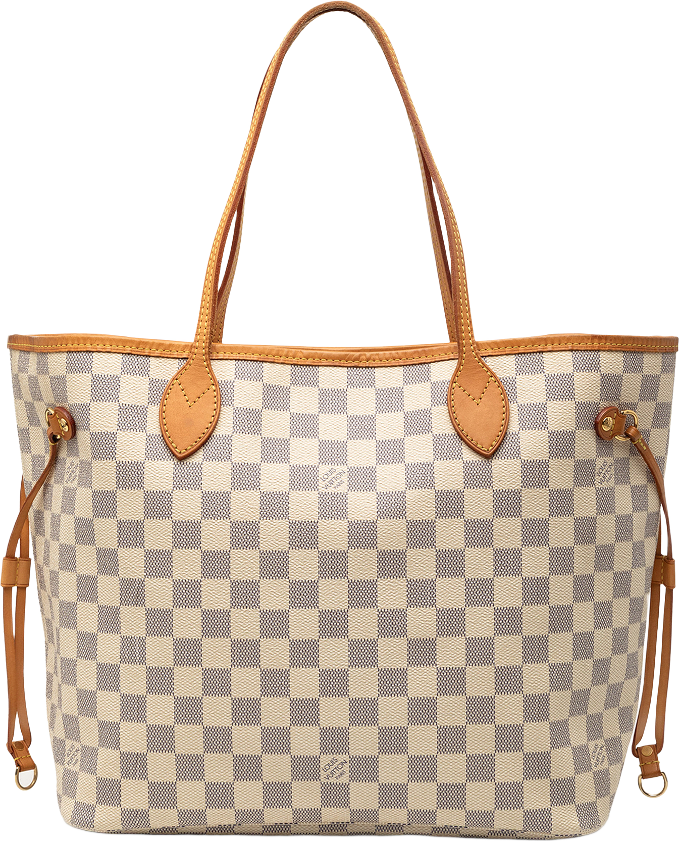 Louis Vuitton Damier Azur Neverfull Mm, från Luxclusif, i färgen white.