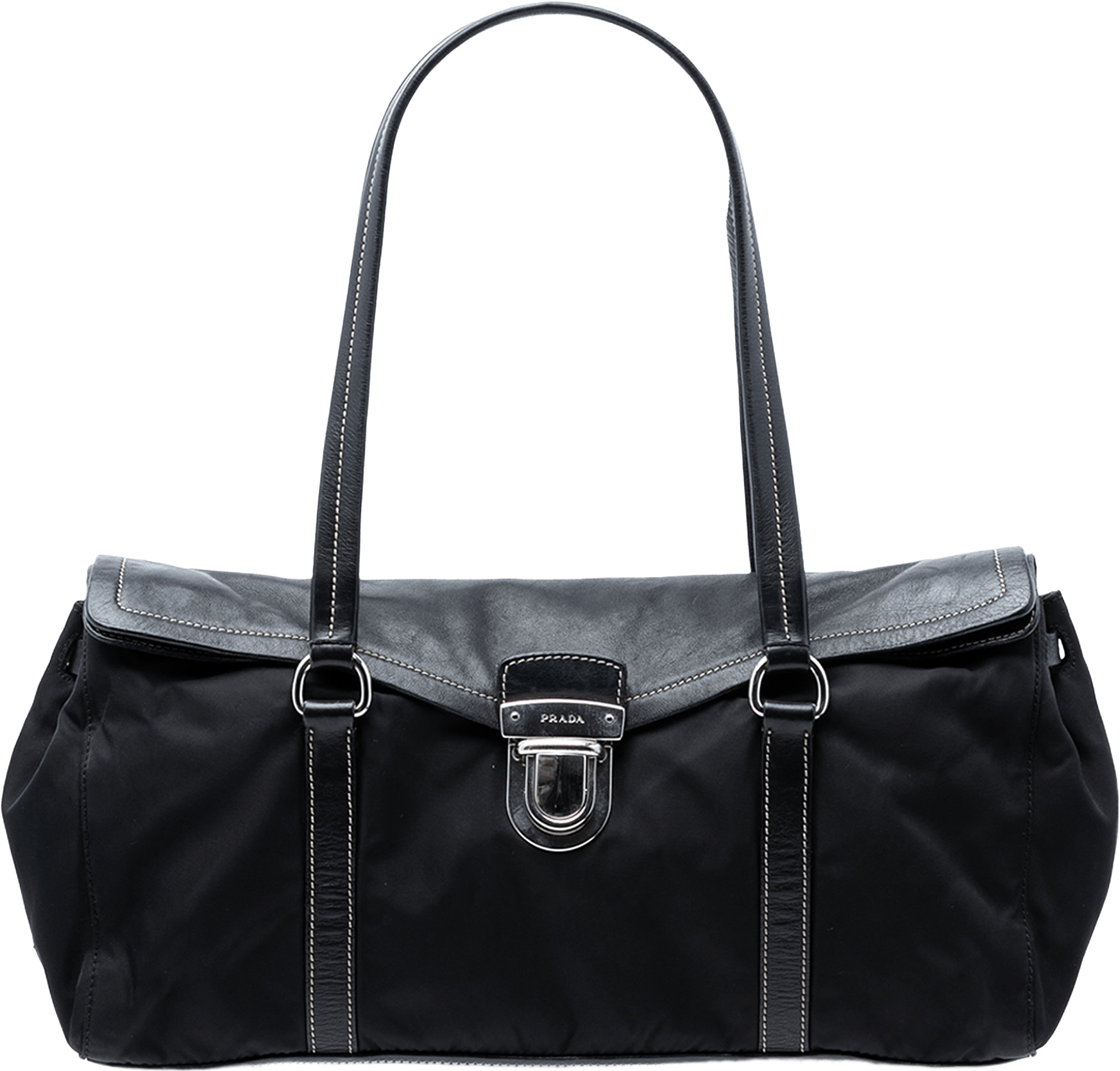 Prada Tessuto Easy Shoulder Bag, från Luxclusif, i färgen black.