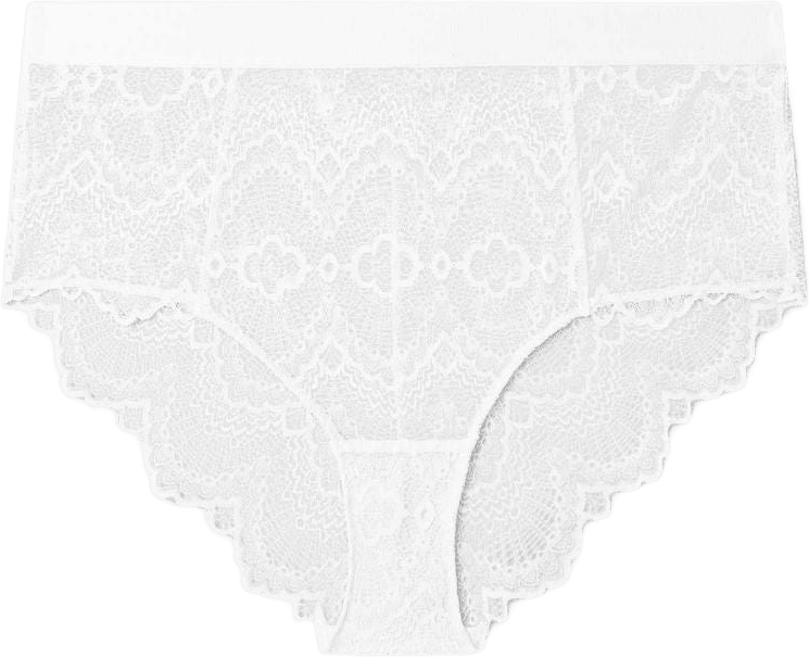 Lace Highwaist Briefs 001, från Understatement, i färgen off white.