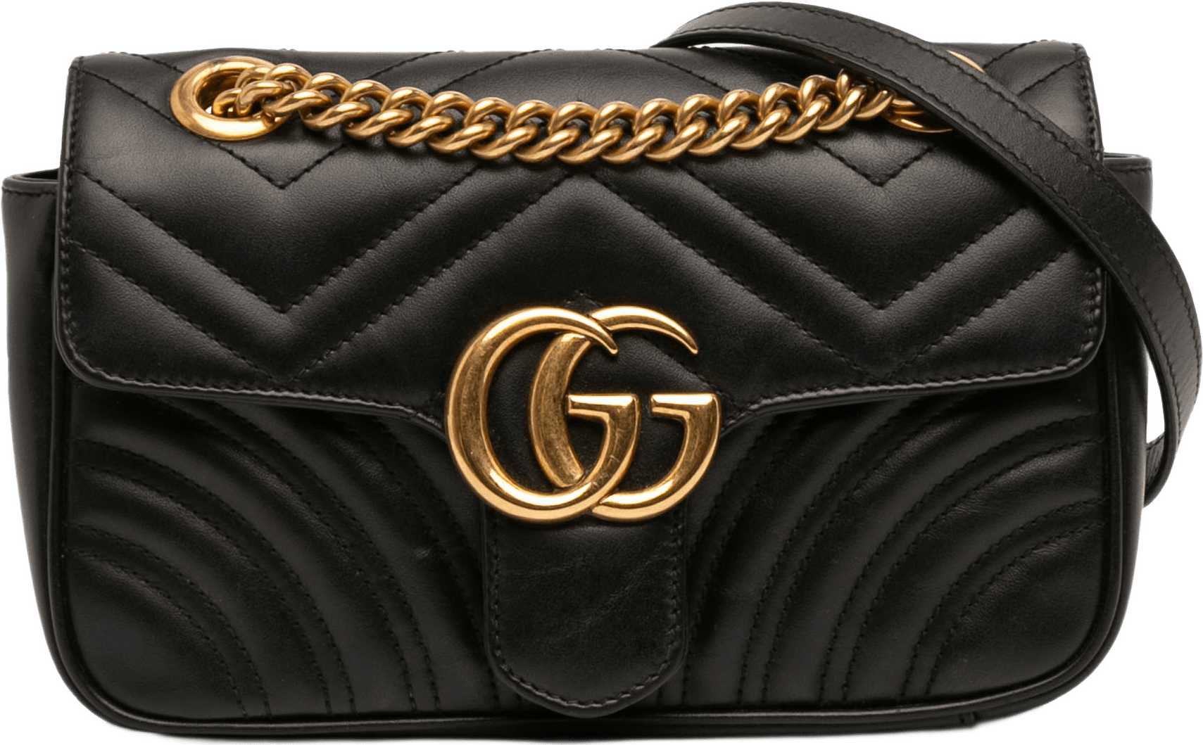 Gucci Small Gg Marmont Matelasse Leather Shoulder Bag, från Luxclusif, i färgen black.