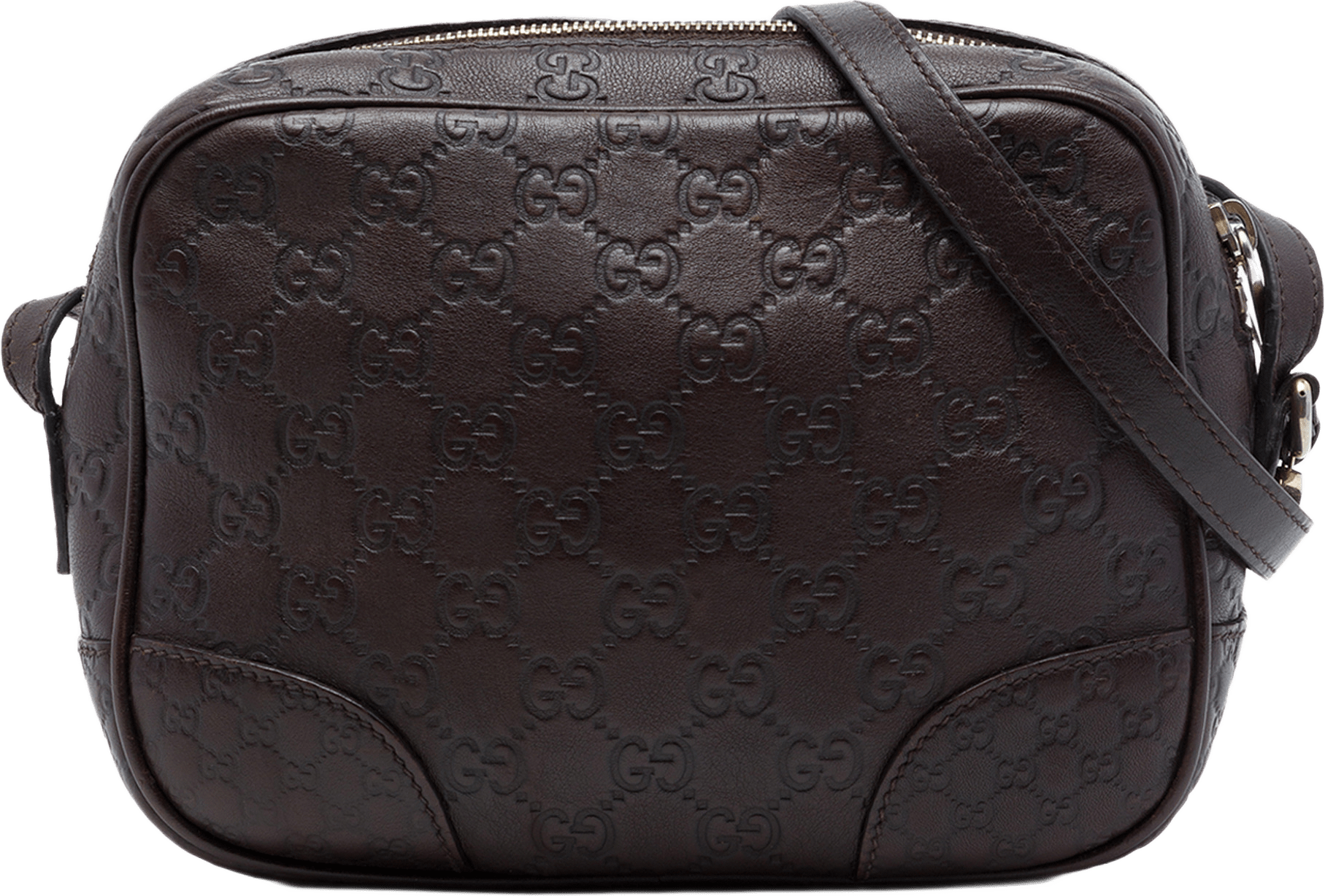 Gucci Guccissima Bree Crossbody, från Luxclusif, i färgen brun.