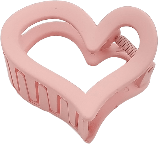 Hjärtformad Matt Hårklämma, från Complement, i färgen pink.