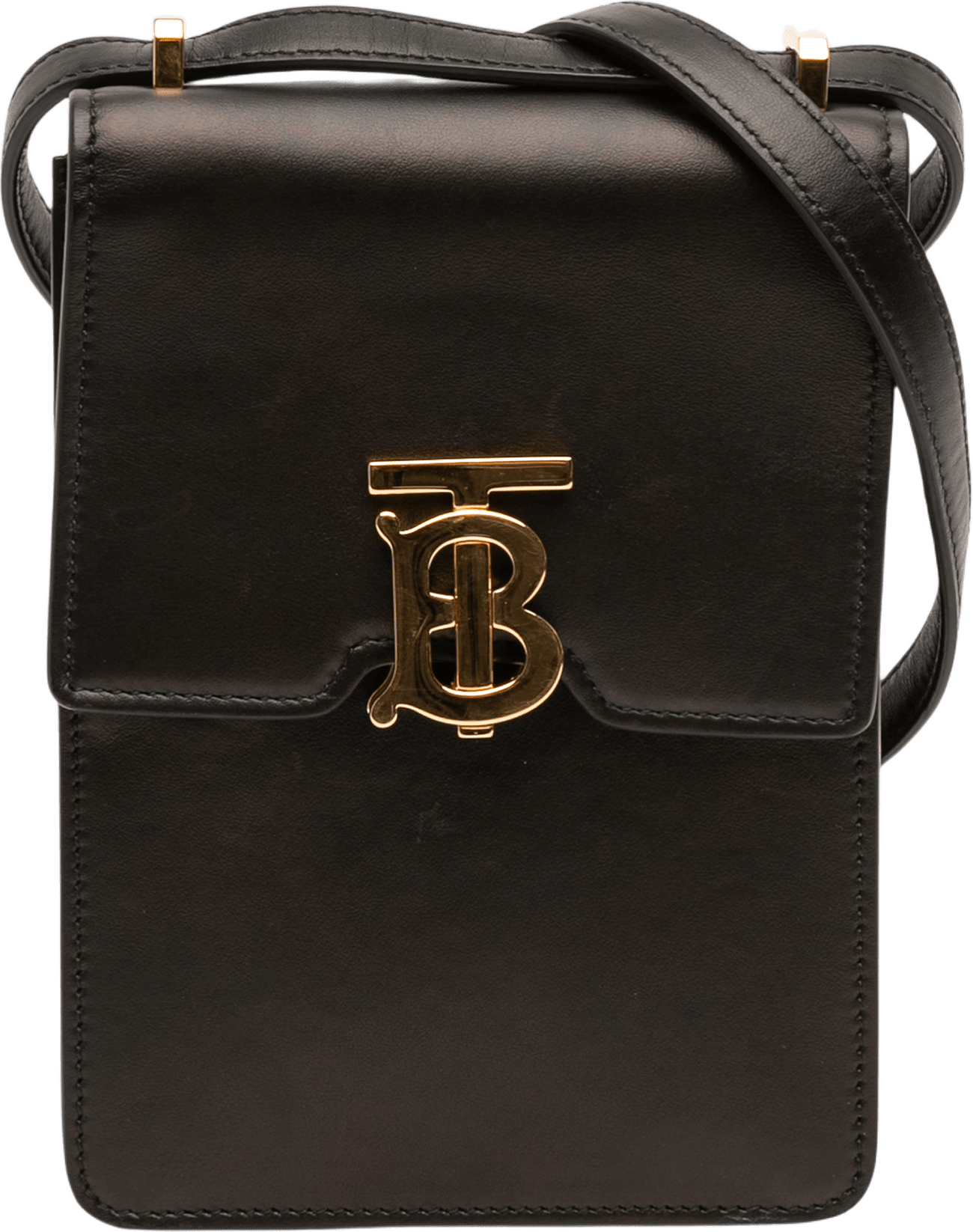 Burberry Leather Tb Robin Crossbody, från Luxclusif, i färgen black.