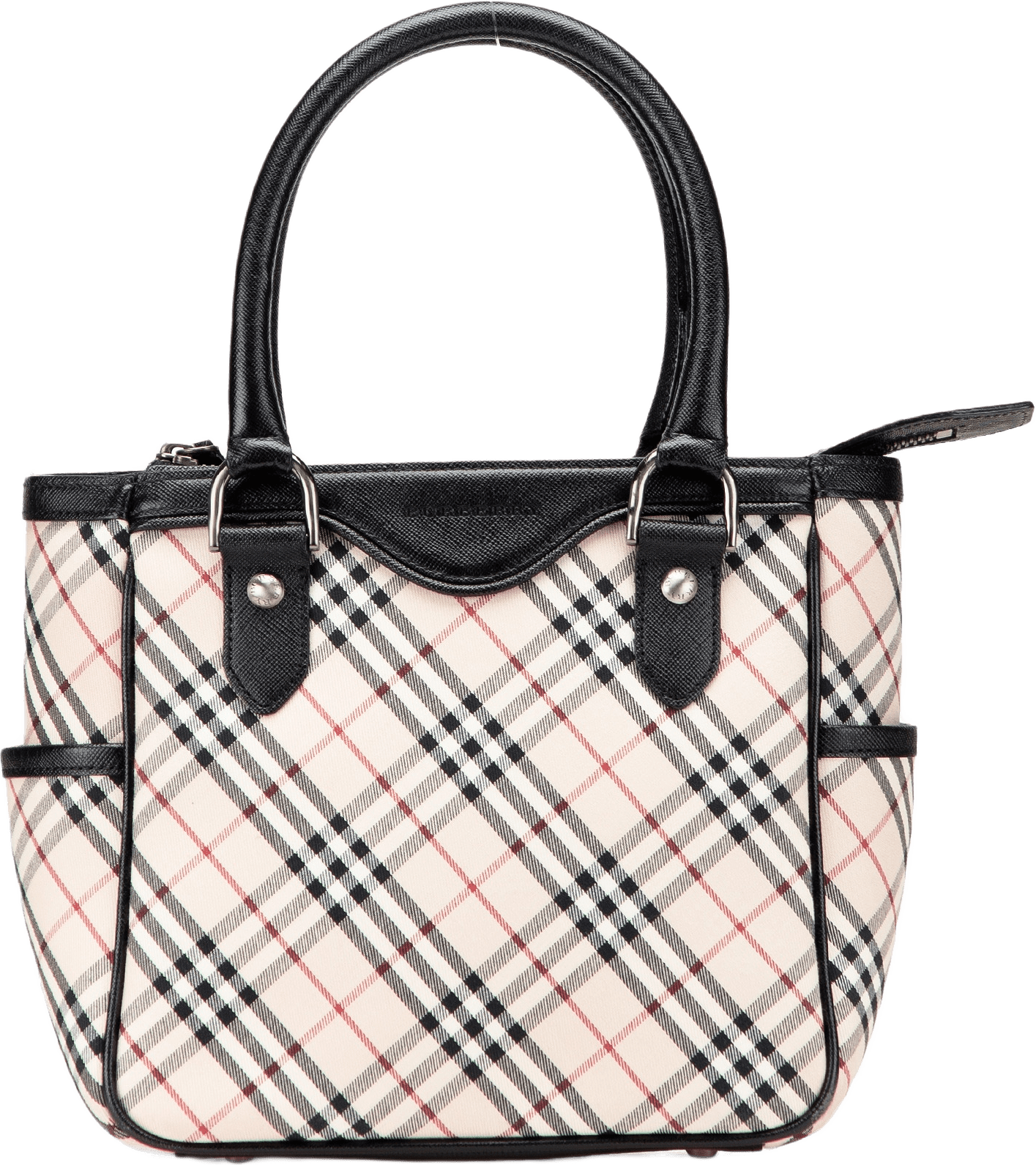 Burberry Nova Check Canvas Handbag, från Luxclusif, i färgen beige.