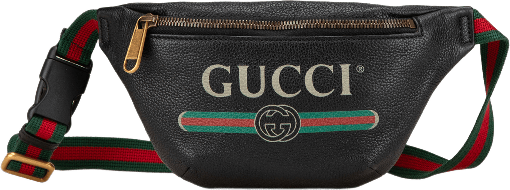 Gucci Leather Logo Belt Bag, från Luxclusif, i färgen black.