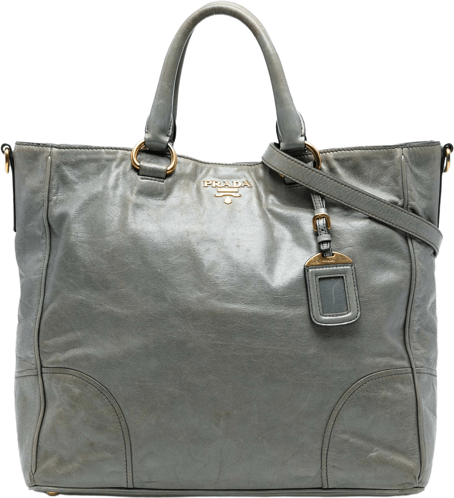 Prada Vitello Shine Satchel, från Luxclusif, i färgen gray.