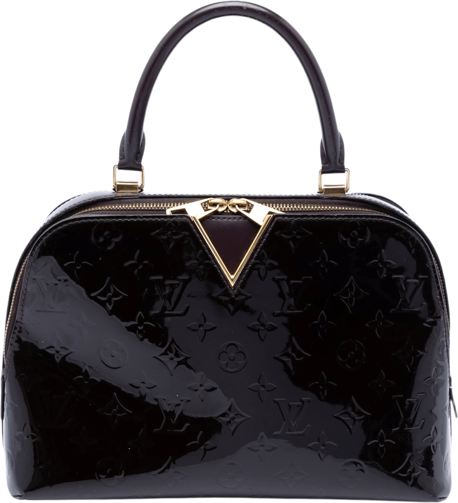 Louis Vuitton Monogram Vernis Melrose, från Luxclusif, i färgen purple.