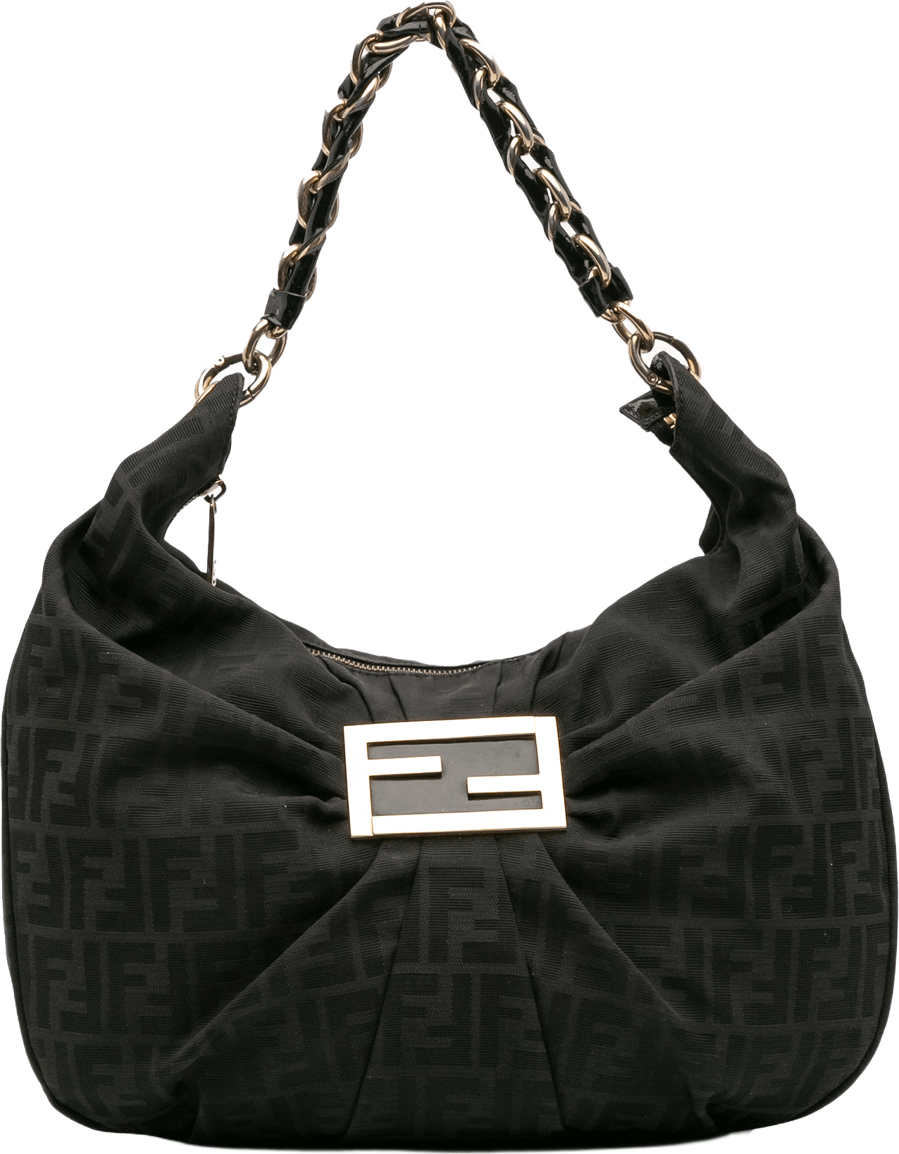 Fendi Zucca Canvas Mia Hobo, från Luxclusif, i färgen black.