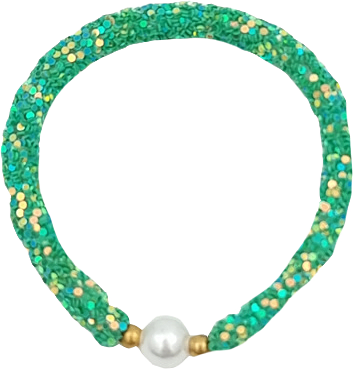 Elastiskt Armband Med Glitter, från Complement Kids, i färgen torqoise.