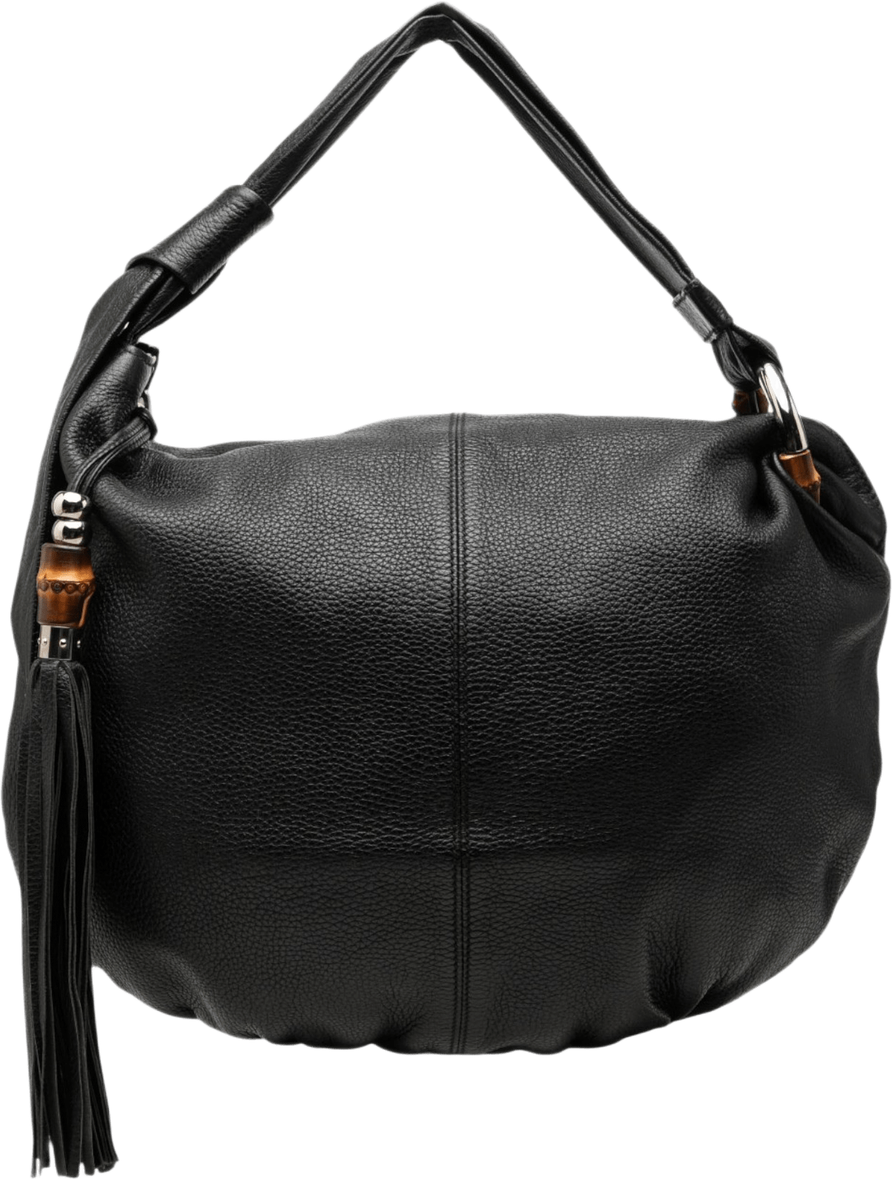 Gucci Medium Calfskin Bamboo Jungle Hobo, från Luxclusif, i färgen svart.