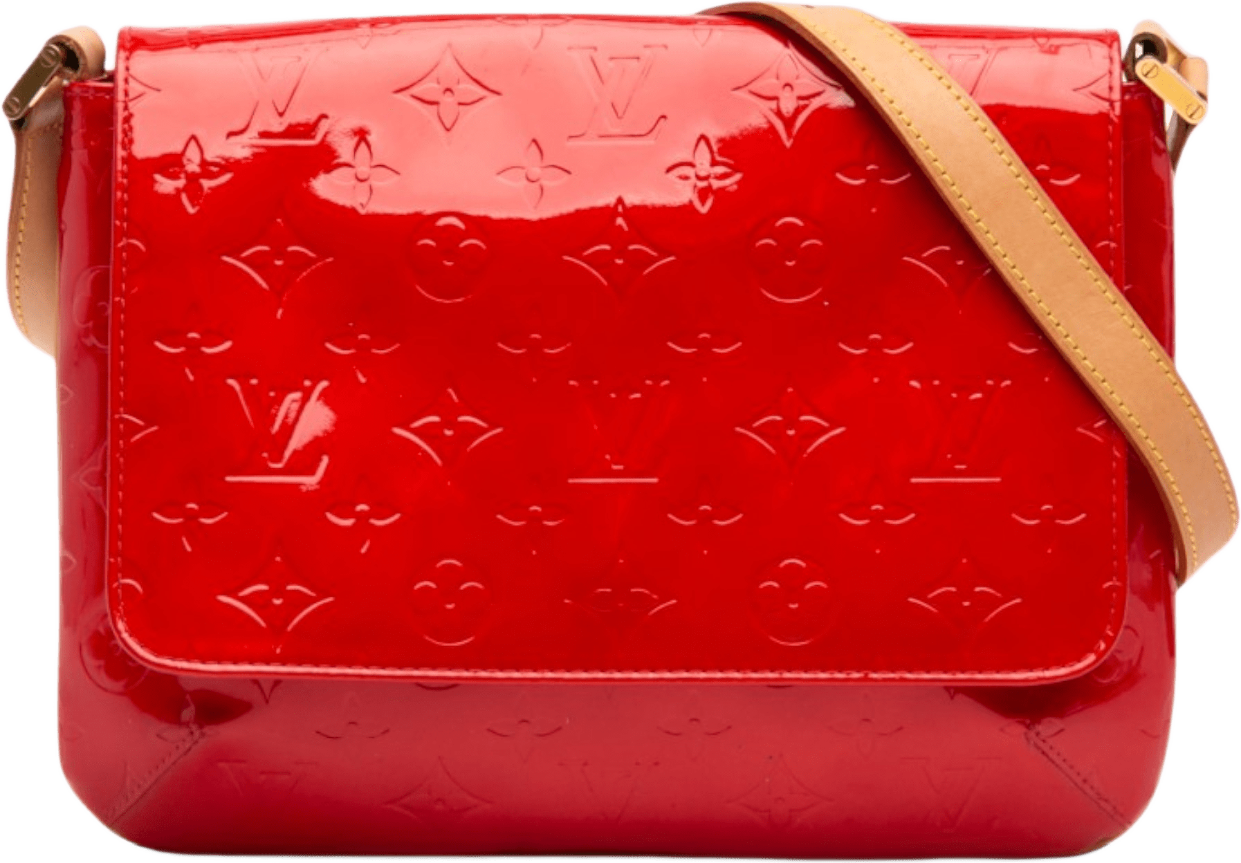 Louis Vuitton Monogram Vernis Thompson Street, från Luxclusif, i färgen röd.