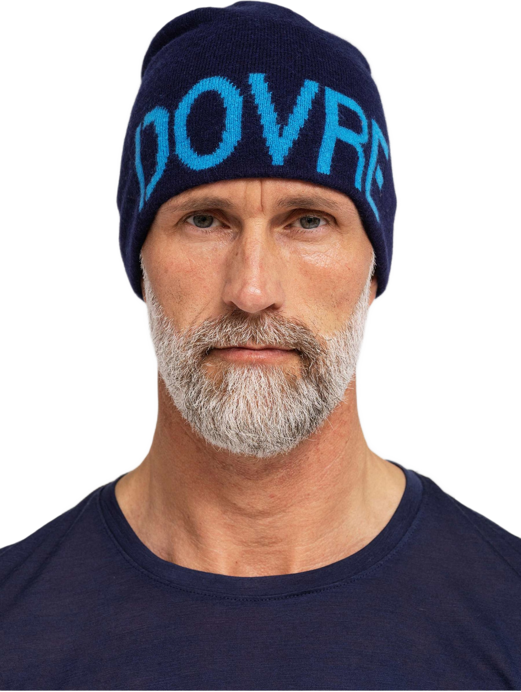 Ekologisk Ull, Beanie Hatt, Navy, från Dovre, i färgen blue.