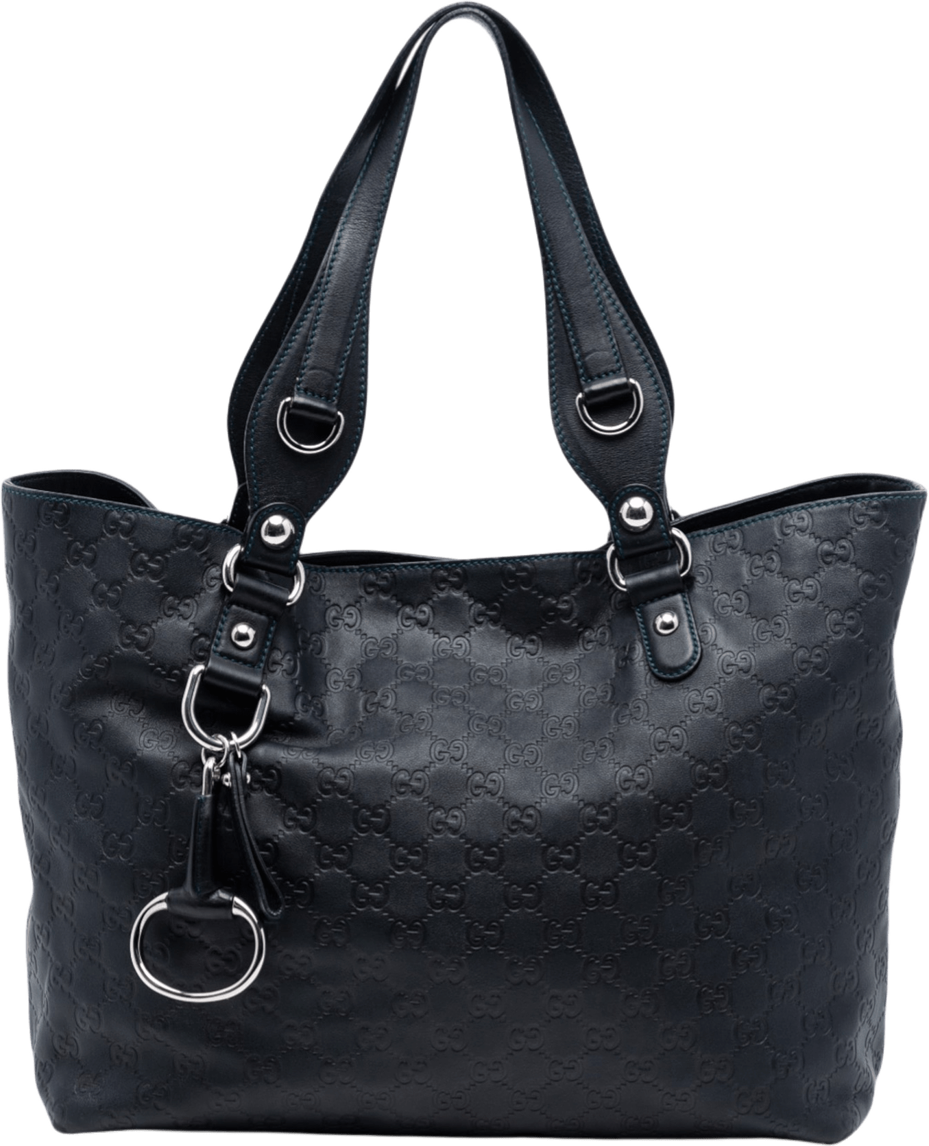 Gucci Medium Guccissima Icon Bit Tote, från Luxclusif, i färgen navy.