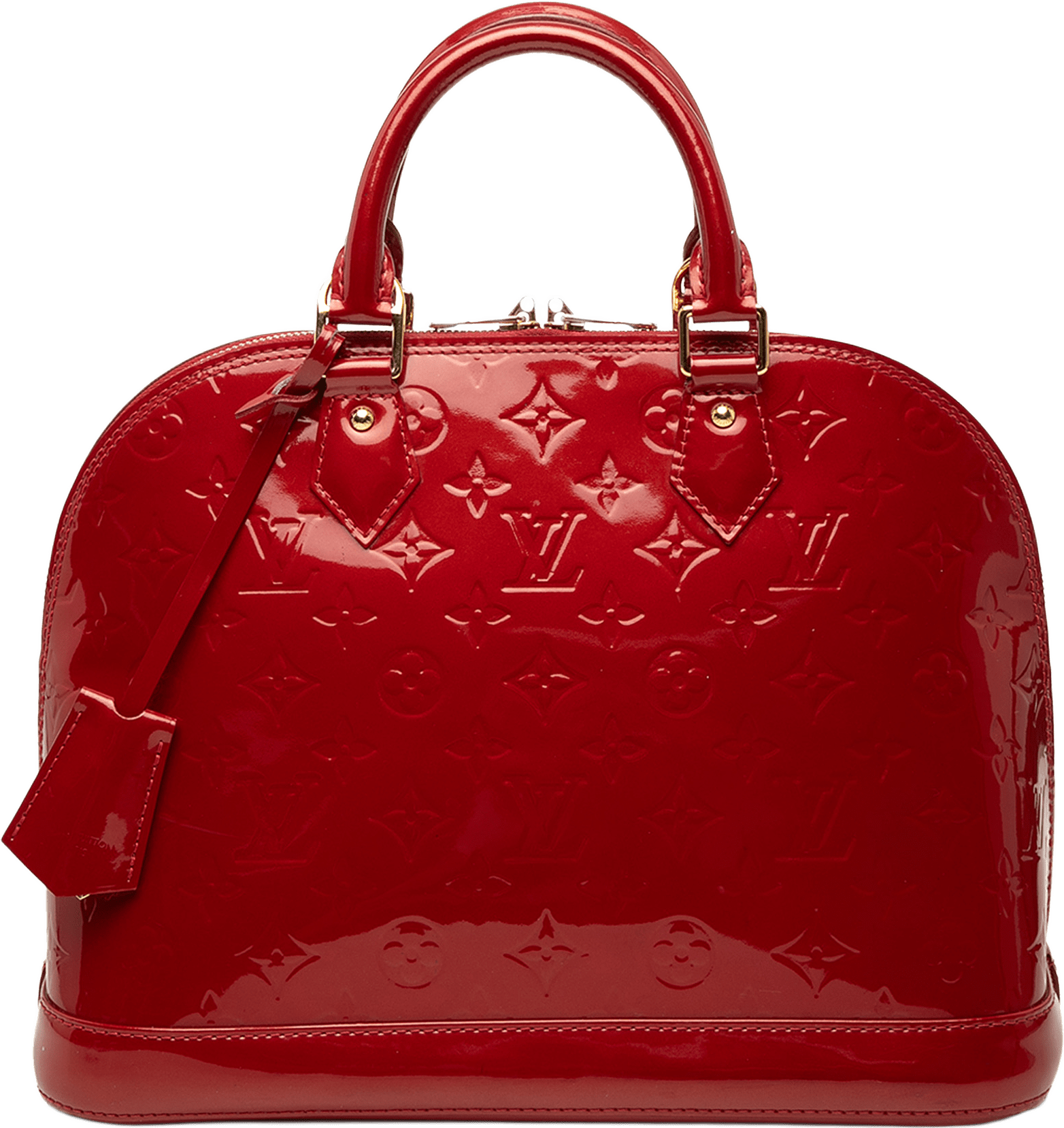 Louis Vuitton Monogram Vernis Alma Pm, från Luxclusif, i färgen red.