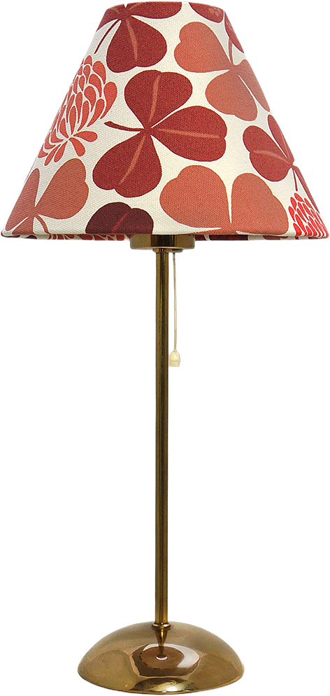 Lampskärm Lyckoklöver, från Gyllstad, i färgen röd-rosa.