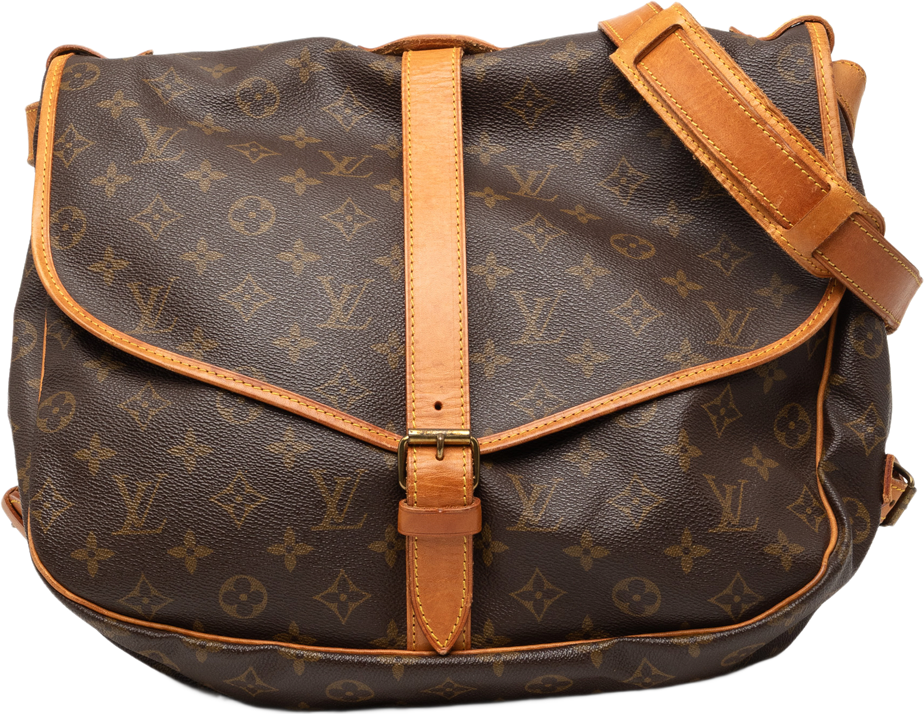 Louis Vuitton Monogram Saumur 35, från Luxclusif, i färgen brown.