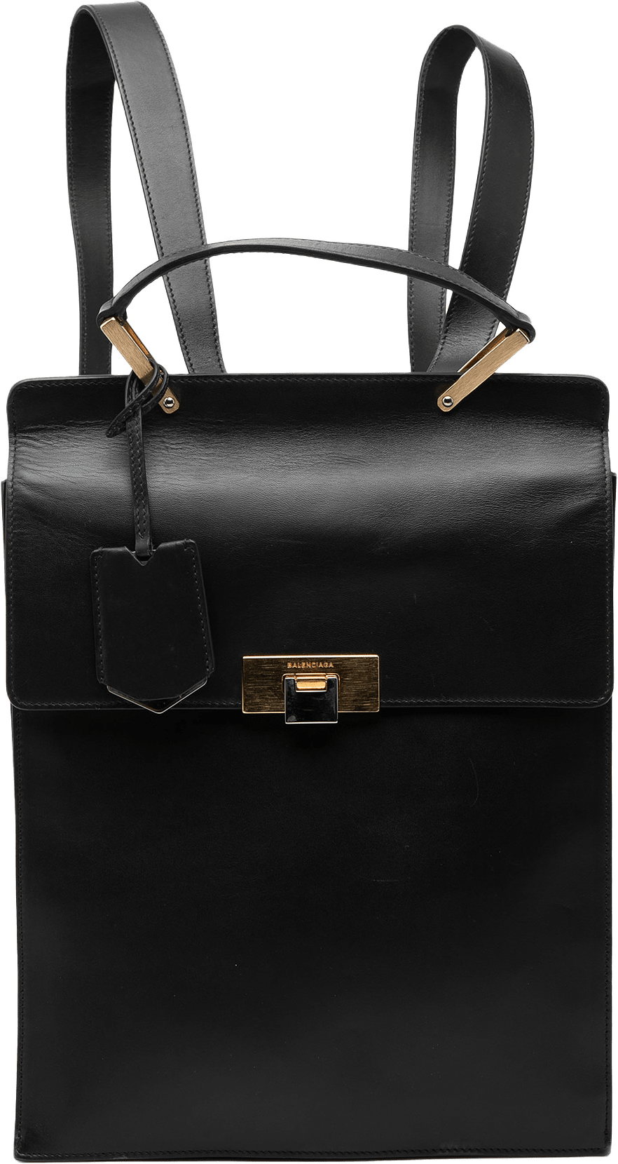 Balenciaga Leather Le Dix Cartable Backpack, från Luxclusif, i färgen black.