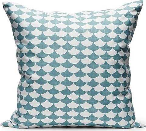 Kuddfodral Waves 50x50cm Vit/blå, från Littlephant, i färgen vit/blå.