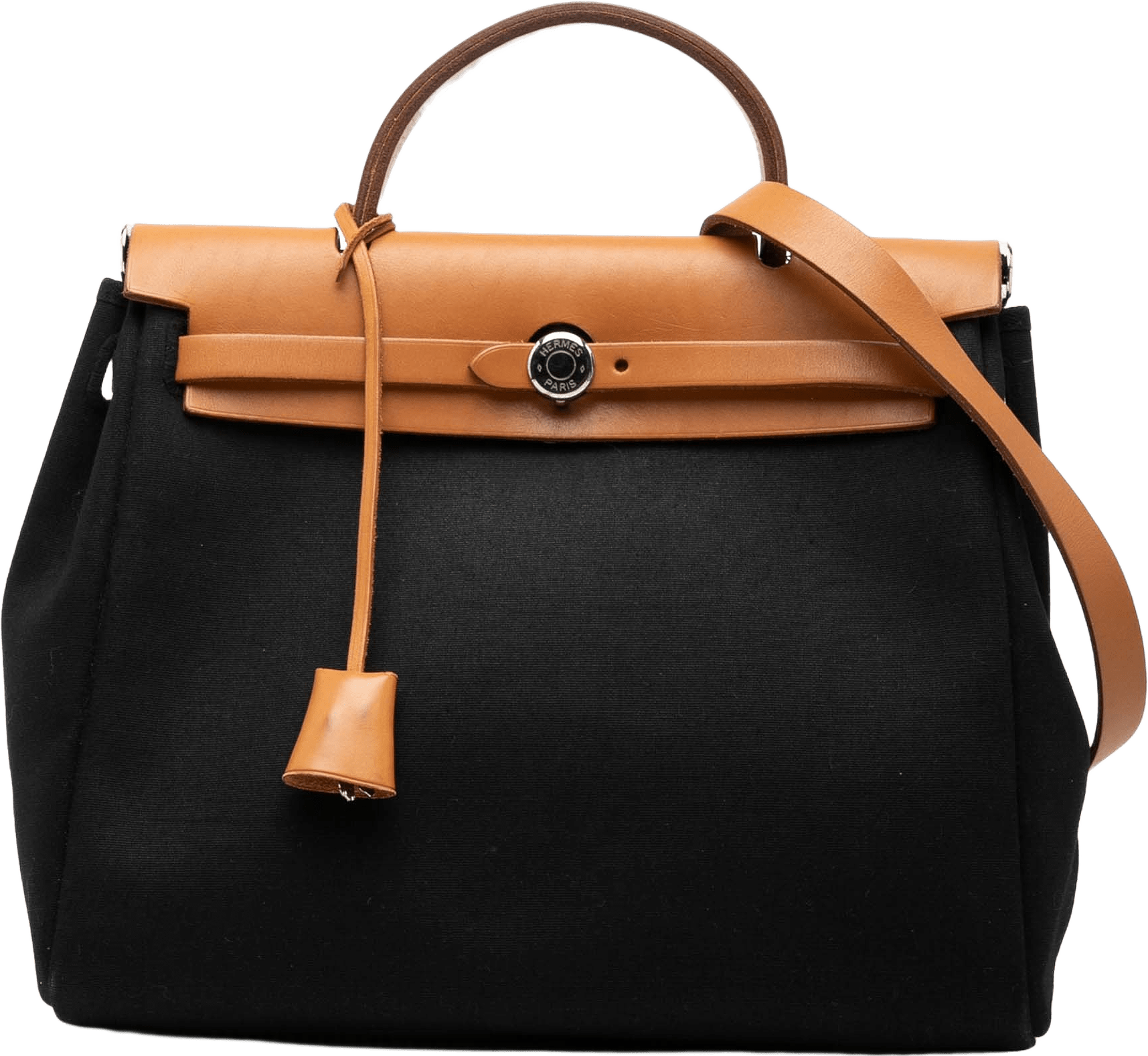 Hermès Toile Herbag Pm, från Luxclusif, i färgen black.