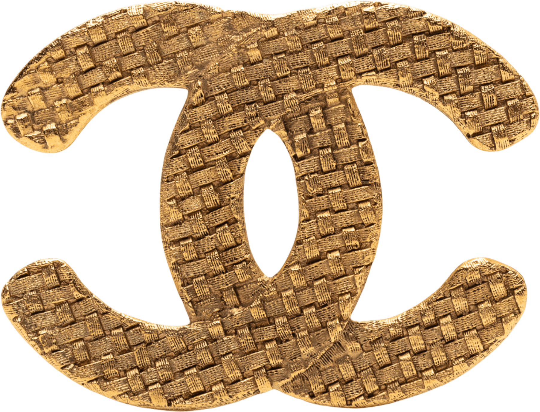 Chanel Cc Gold Plated Woven Brooch, från Luxclusif, i färgen gold.