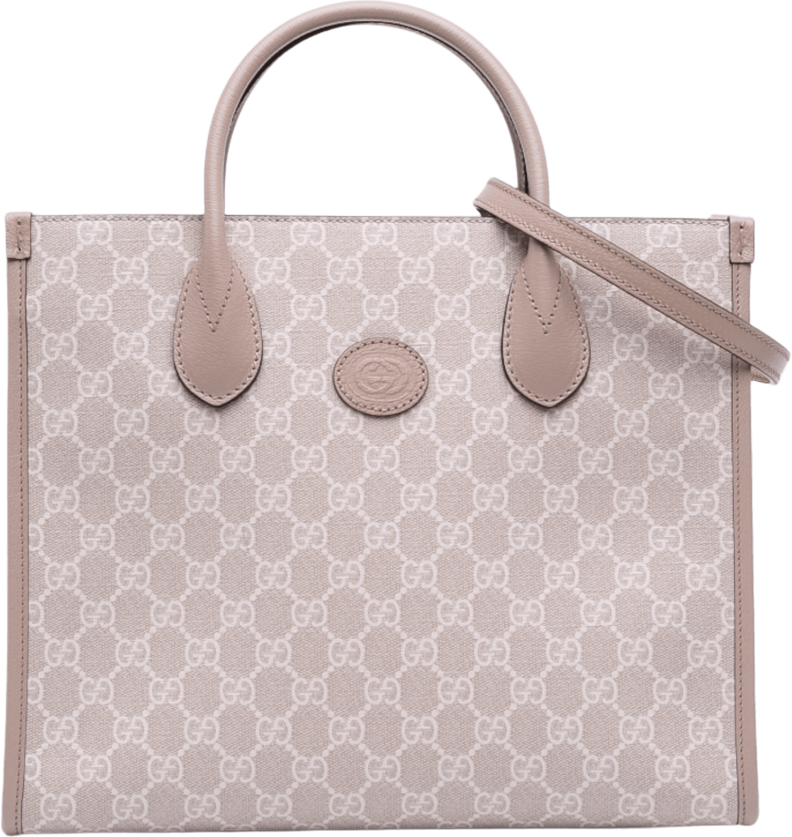 Gucci Small Gg Supreme Interlocking G Tote, från Luxclusif, i färgen light beige.