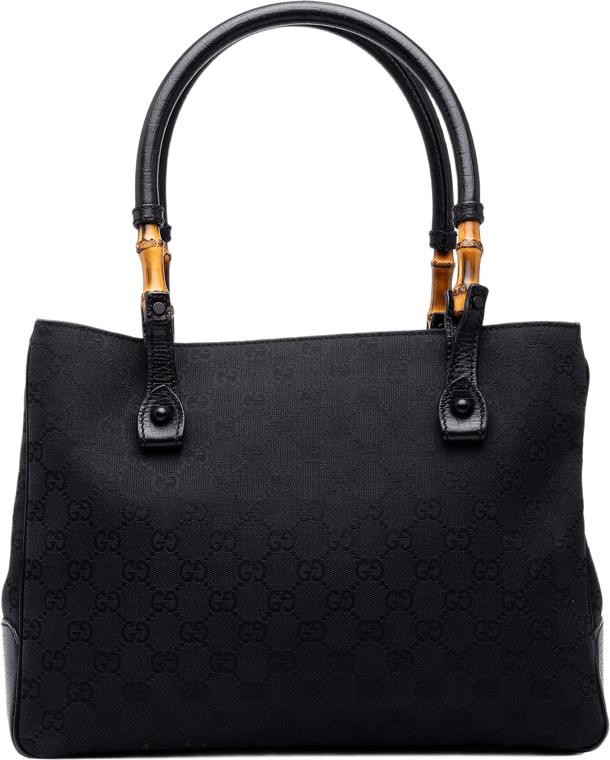 Gucci Gg Canvas Bamboo Tote, från Luxclusif, i färgen svart.
