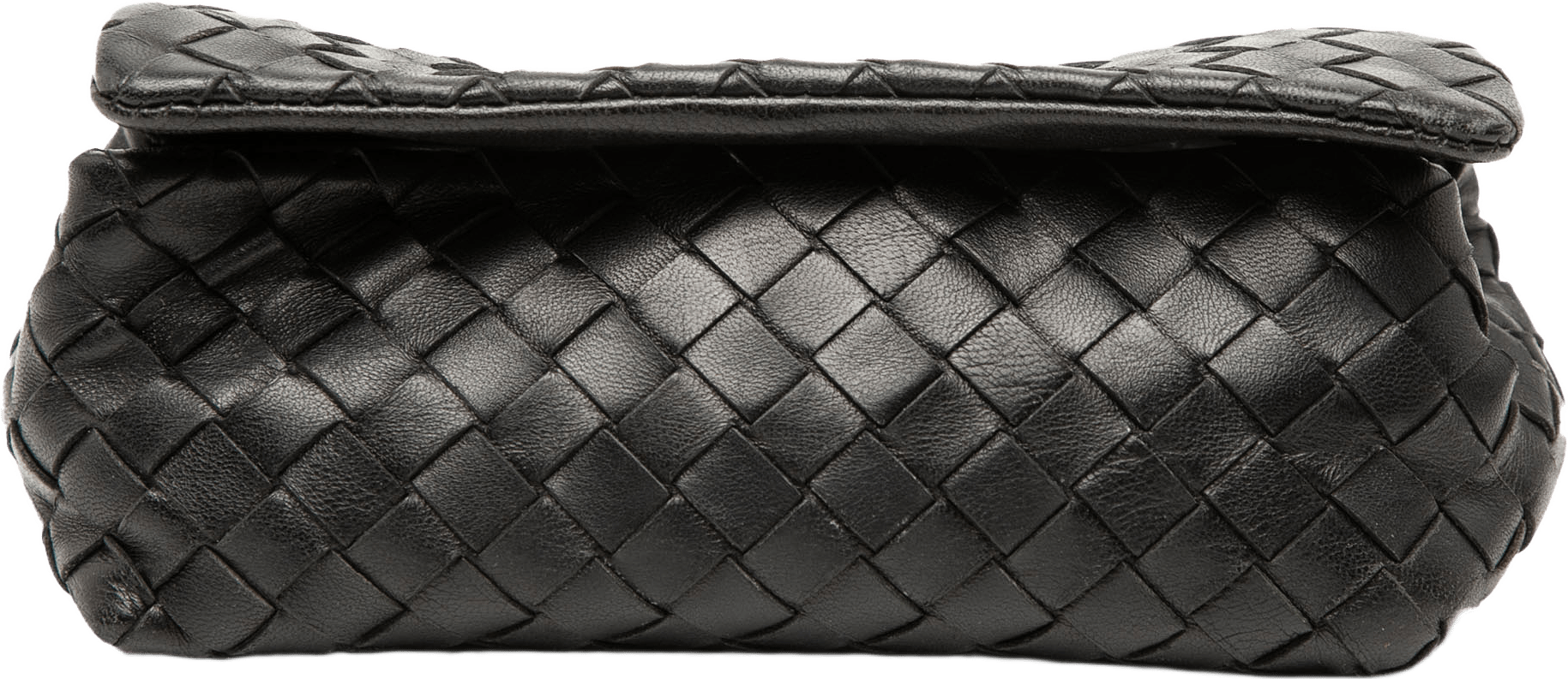 Bottega Veneta Intrecciato Flap Pouch, från Luxclusif, i färgen black.