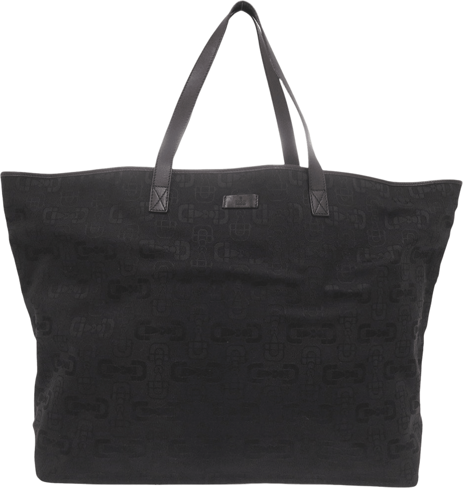 Gucci Large Horsebit Canvas Tote, från Luxclusif, i färgen black.