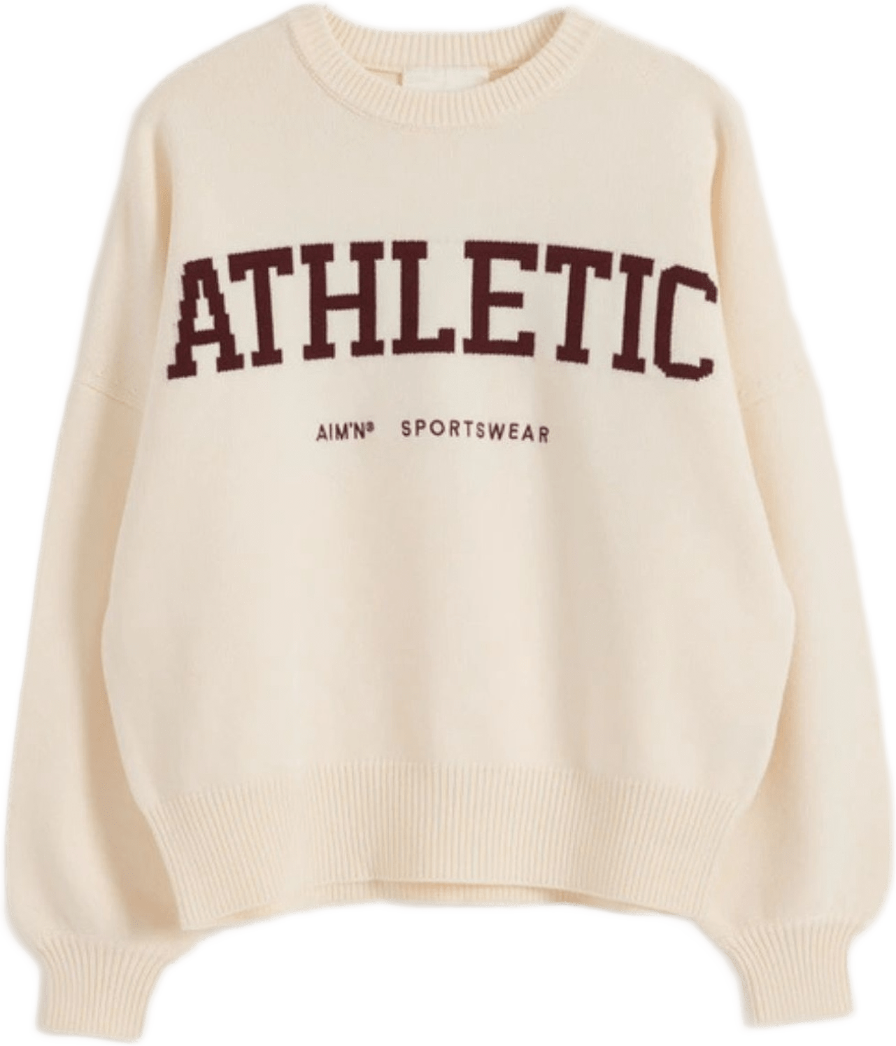 Athletic Knit Sweatshirt, från aim'n, i färgen cream.