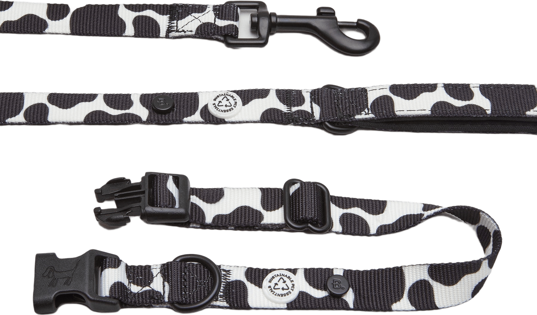 Cow Dog Collar Walk Kit - M