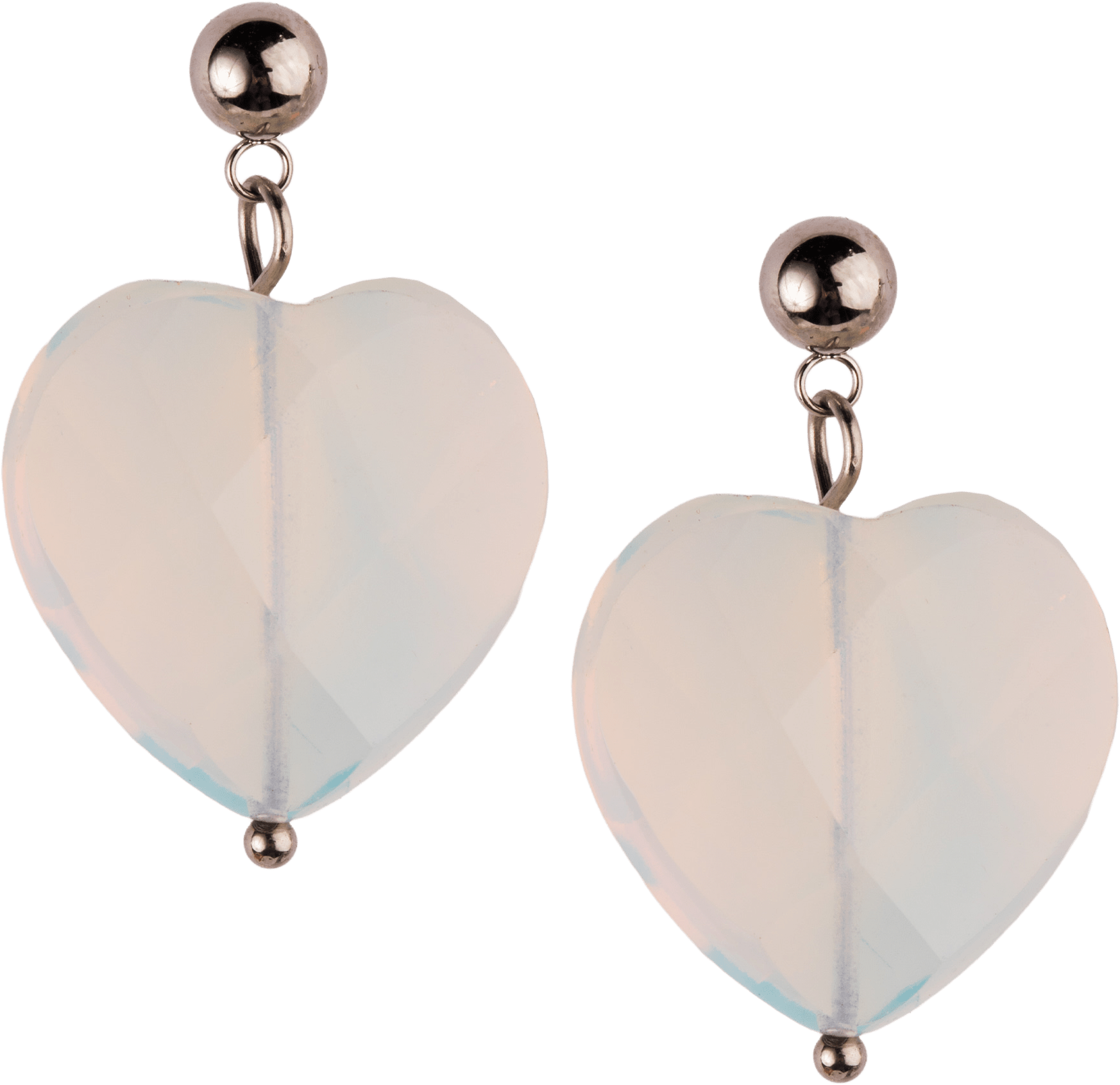 Crystal Heart Örhänge, från pfgSTOCKHOLM, i färgen milky clear.