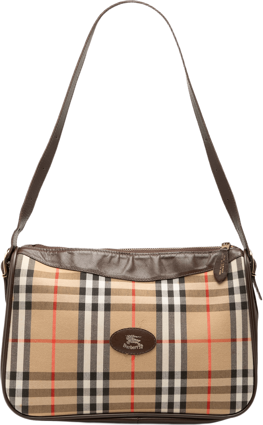 Burberry Haymarket Check Canvas Shoulder Bag, från Luxclusif, i färgen beige.