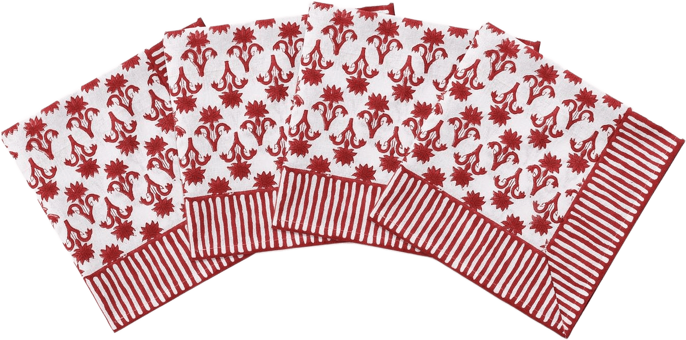 Lily Servett 4-pack - 45x45 Cm, från Pick A Poppy, i färgen burgundy.