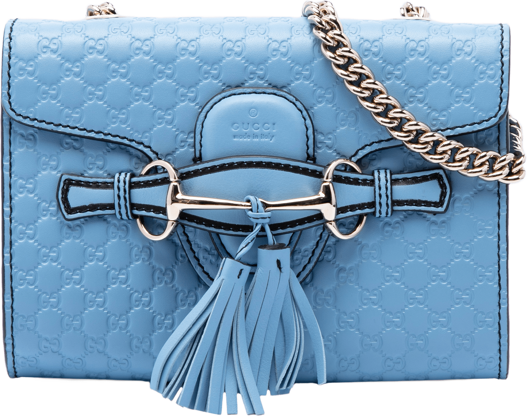 Gucci Mini Microguccissima Emily Crossbody, från Luxclusif, i färgen blå.