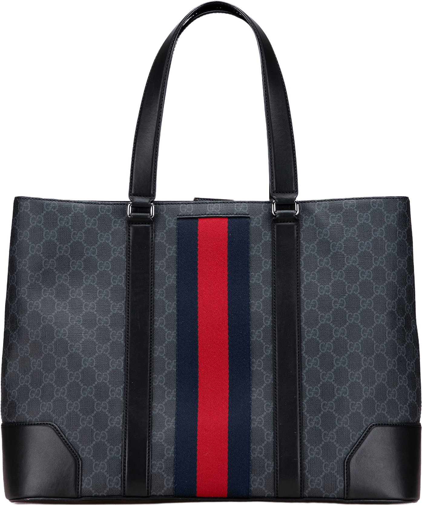 Gucci Large Gg Supreme Web Tote, från Luxclusif, i färgen black.