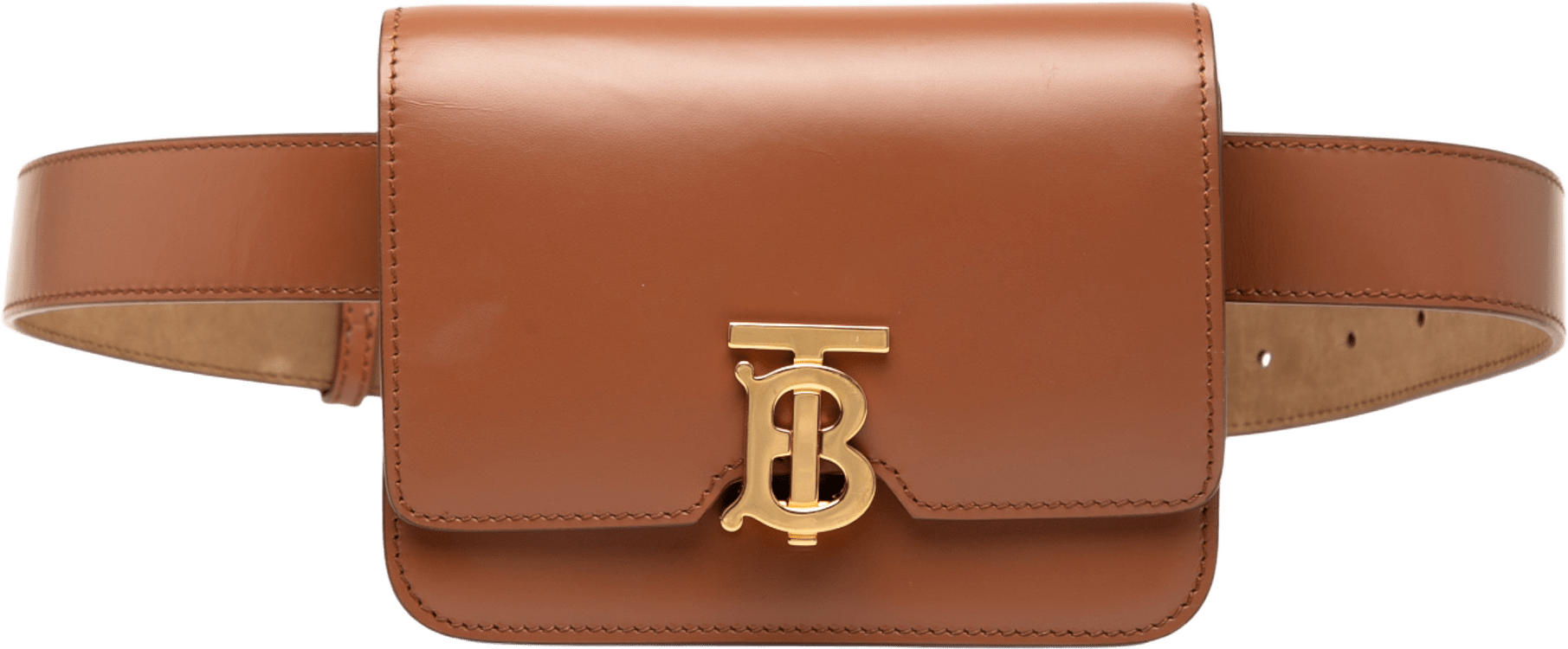 Burberry Leather Tb Belt Bag, från Luxclusif, i färgen brown.