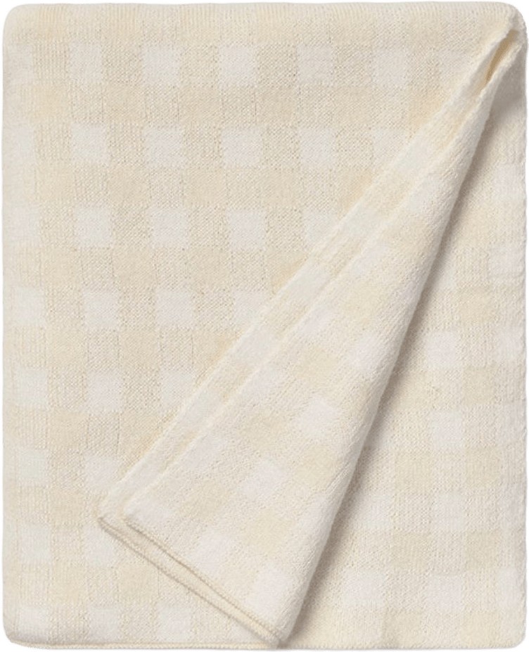 Stickad Filt Vichy, från LORENA CANALS, i färgen naturlig/elfenben.