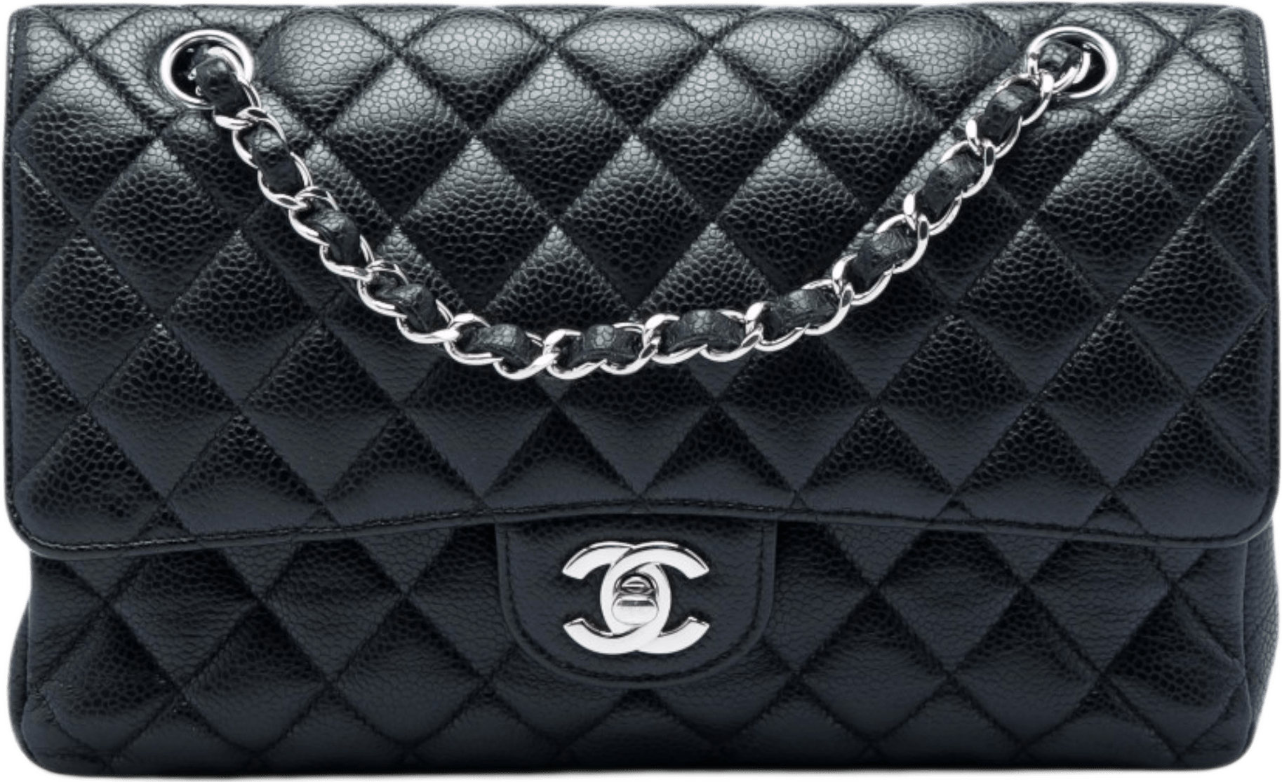Chanel Medium Classic Caviar Double Flap, från Luxclusif, i färgen svart.