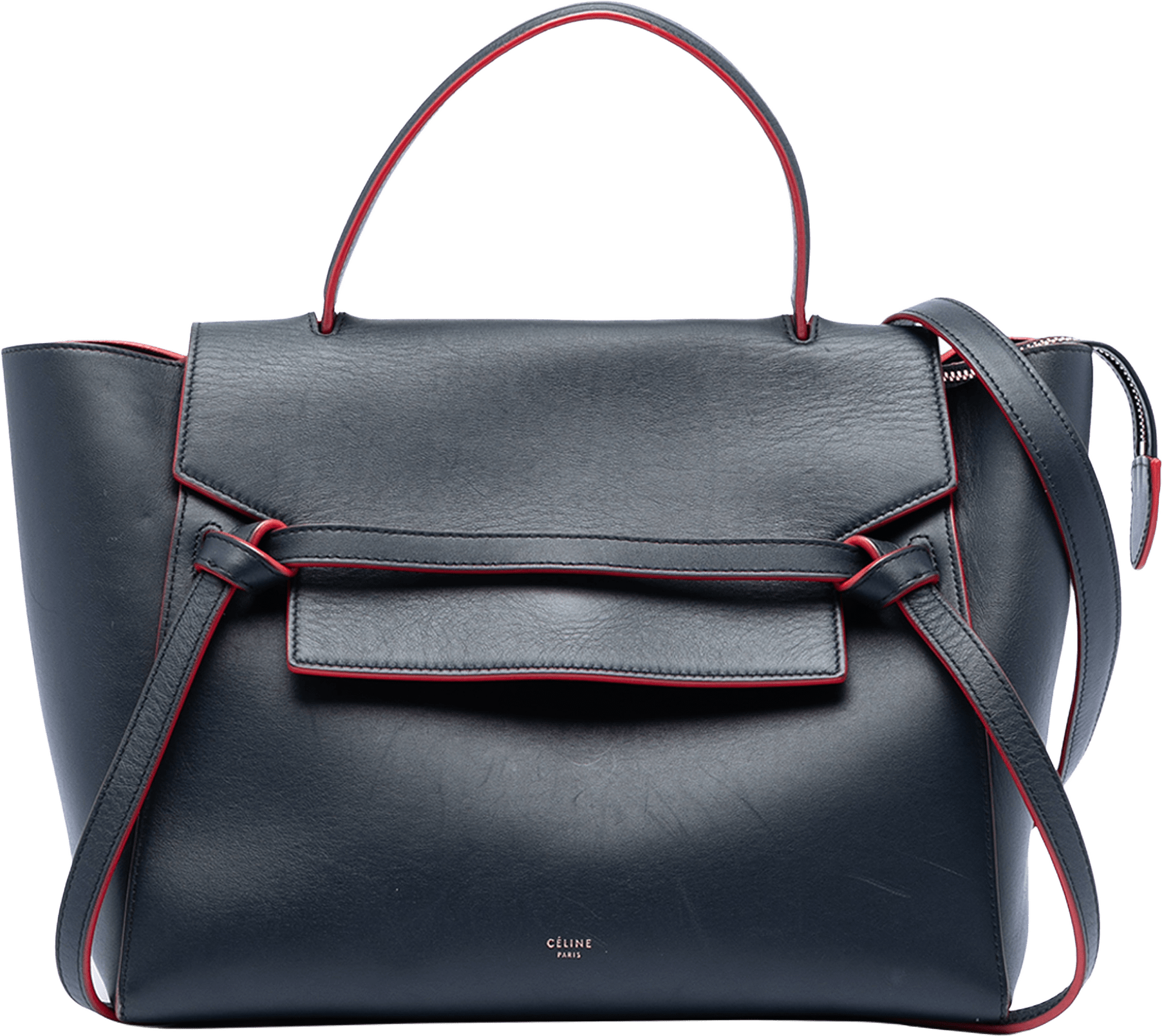 Celine Mini Smooth Calfskin Belt Bag, från Luxclusif, i färgen navy.