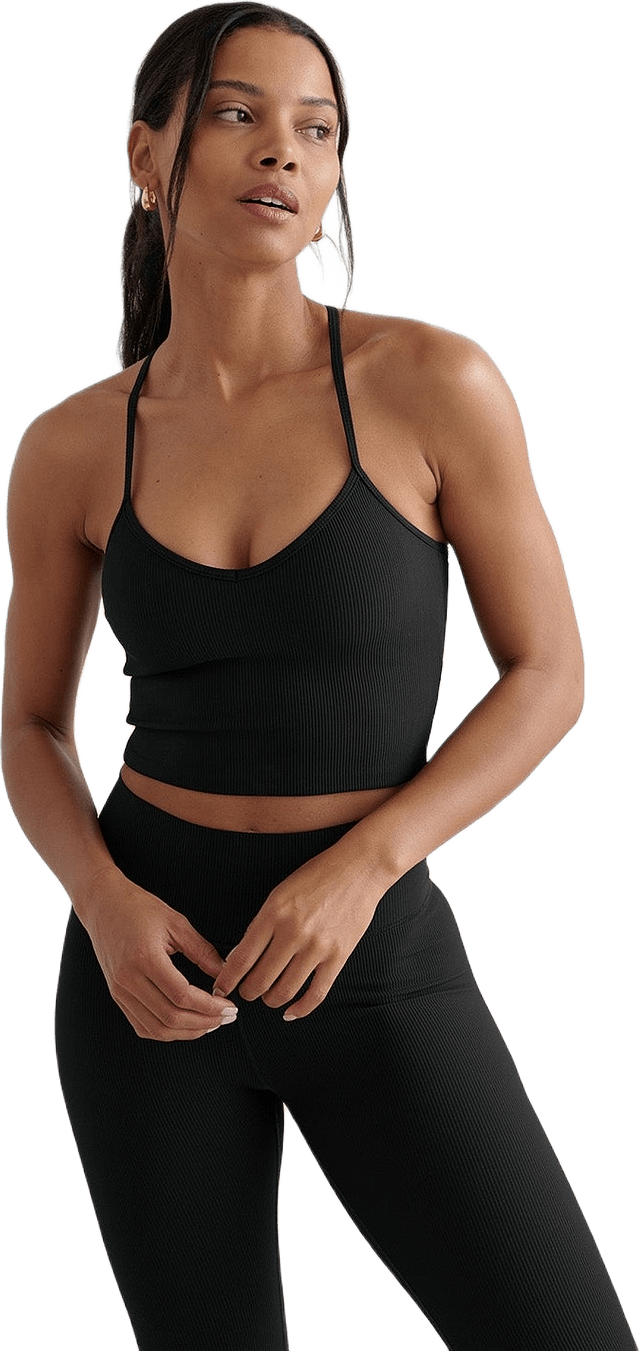 Ribbed Performance Bralette, från aim'n, i färgen black.