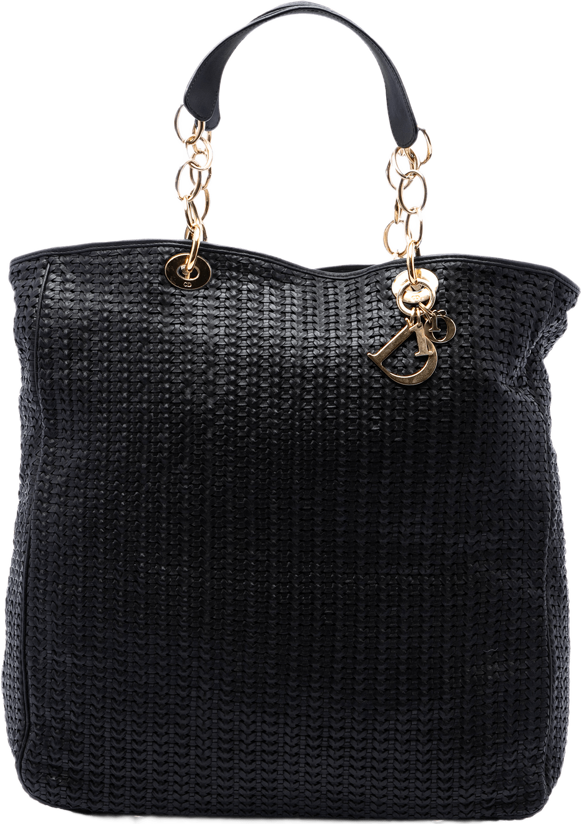 Dior Large Woven Lambskin Lady Dior Soft Shopping Tote, från Luxclusif, i färgen svart.