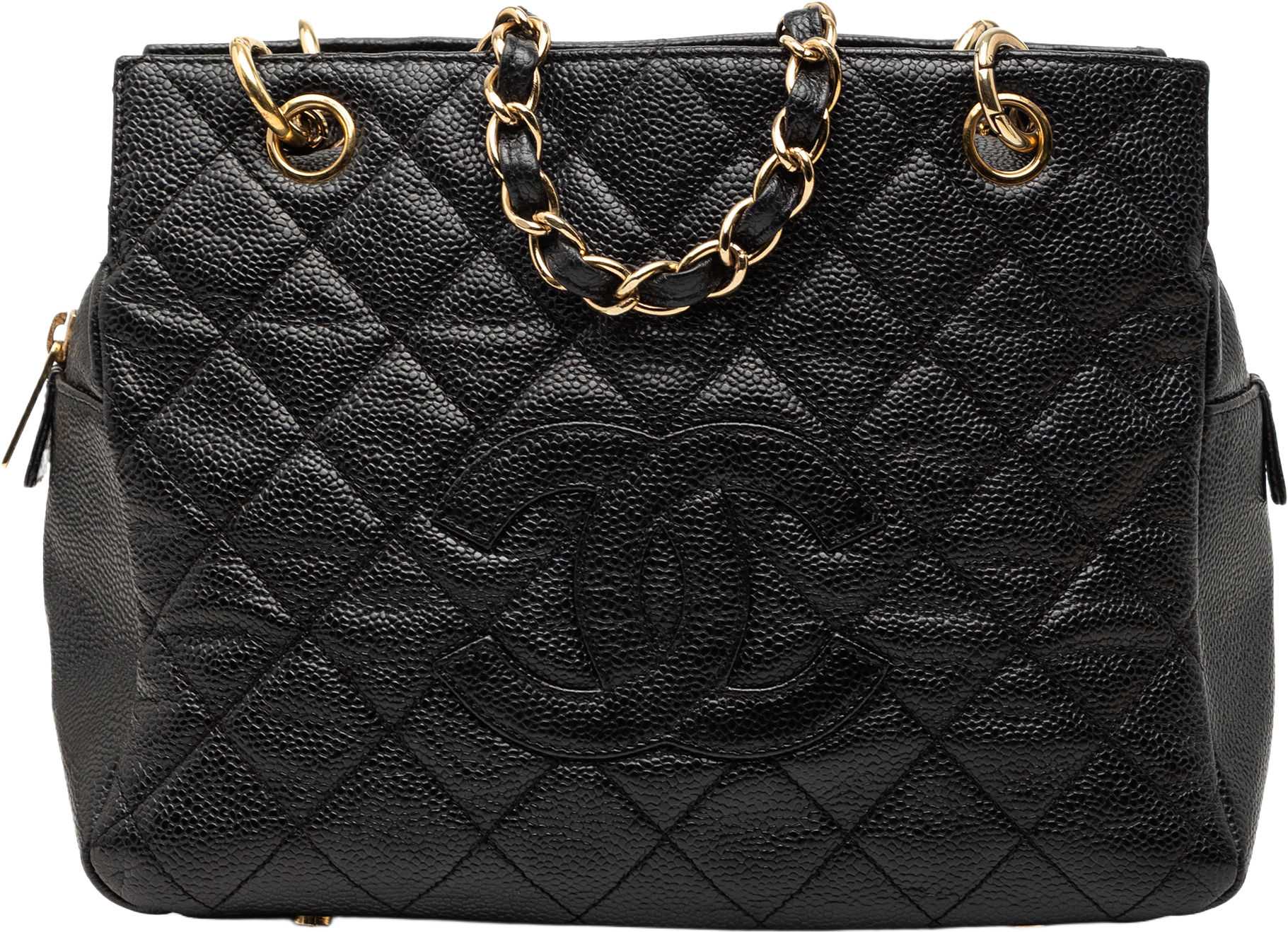 Chanel Petite Caviar Timeless Tote, från Luxclusif, i färgen black.