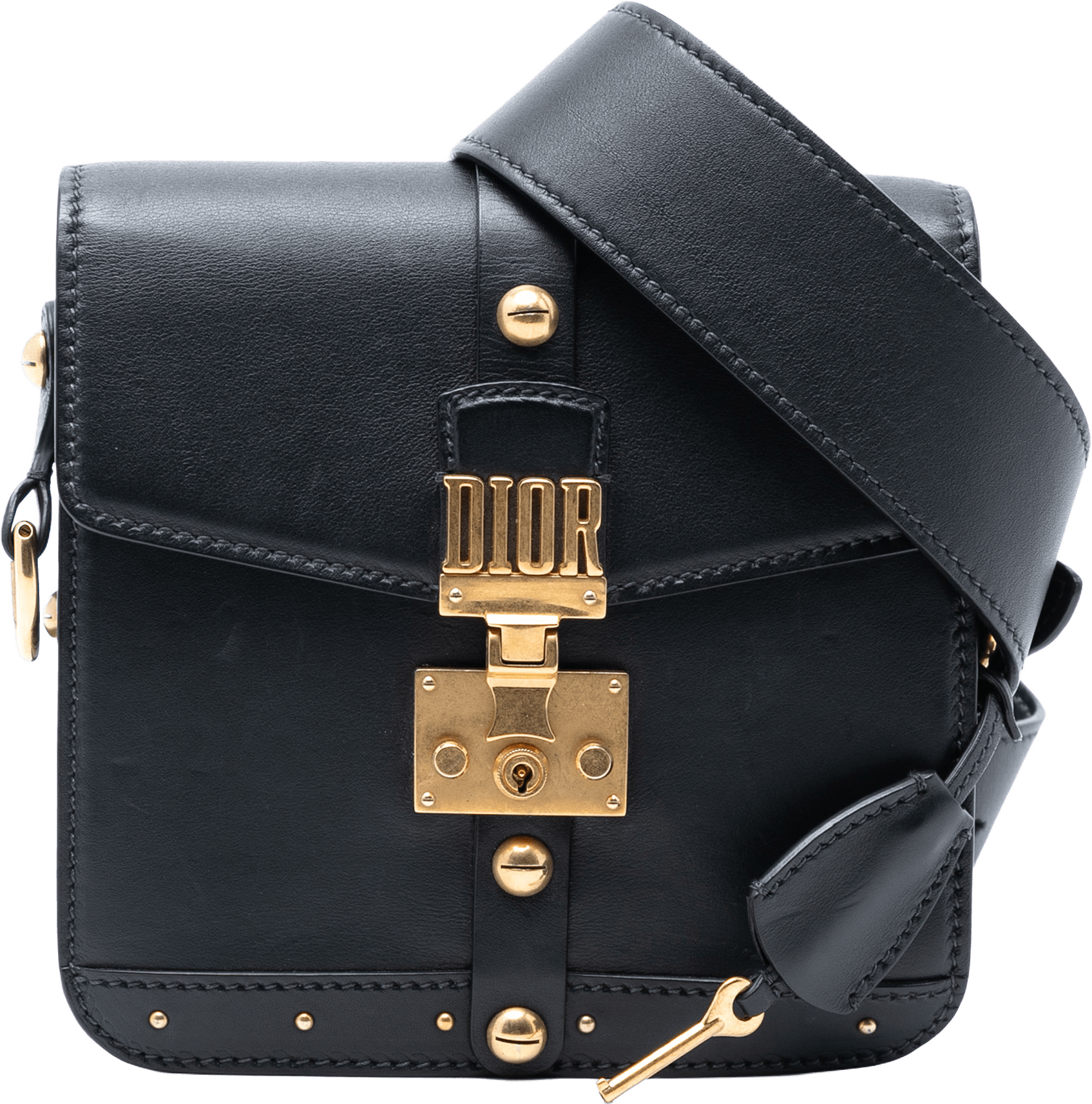 Dior Leather Dioraddict Square Flap, från Luxclusif, i färgen black.