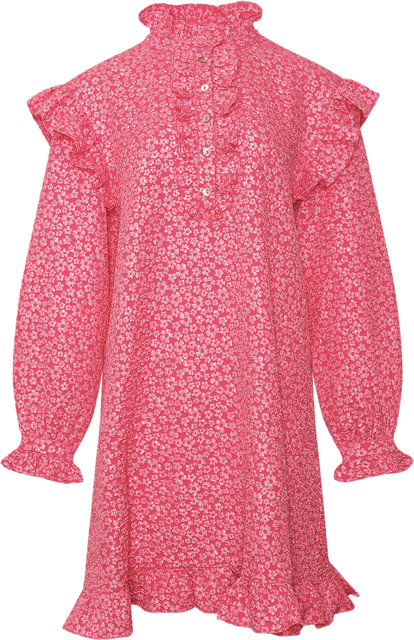 Reno Ruby Ruffle Dress - Bright Pink