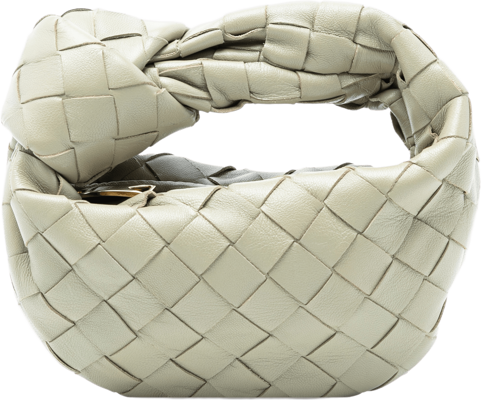 Bottega Veneta Candy Nappa Intrecciato Jodie, från Luxclusif, i färgen light gray.