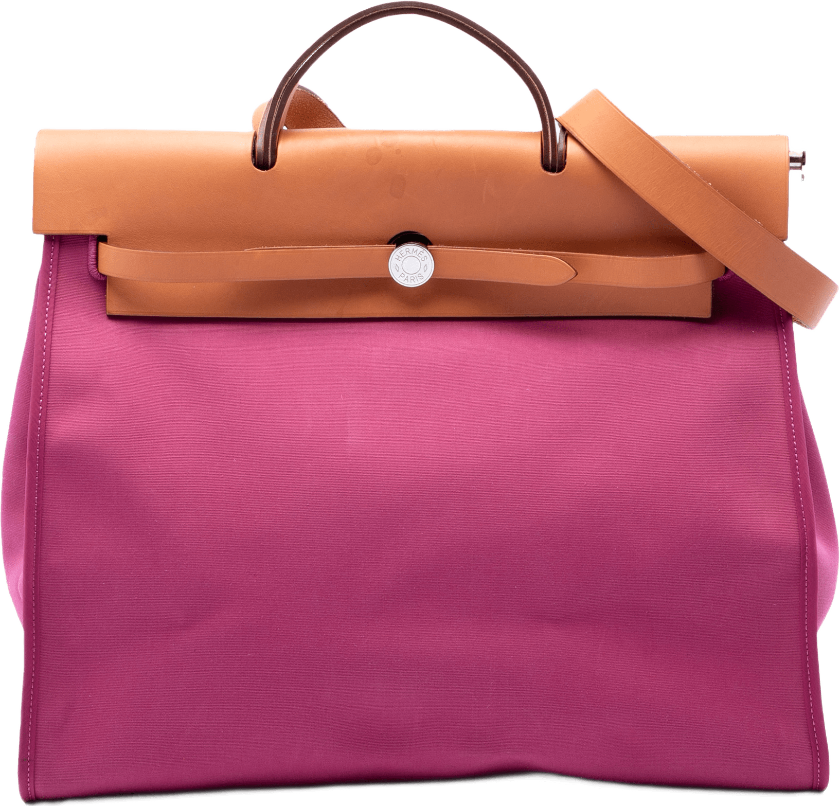 Hermès Toile Herbag Zip 39, från Luxclusif, i färgen rosa.