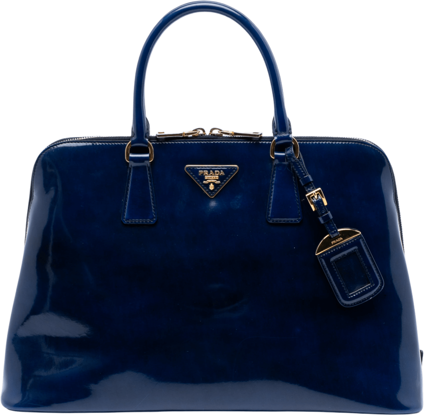 Prada Large Spazzolato Promenade Satchel, från Luxclusif, i färgen dark blue.