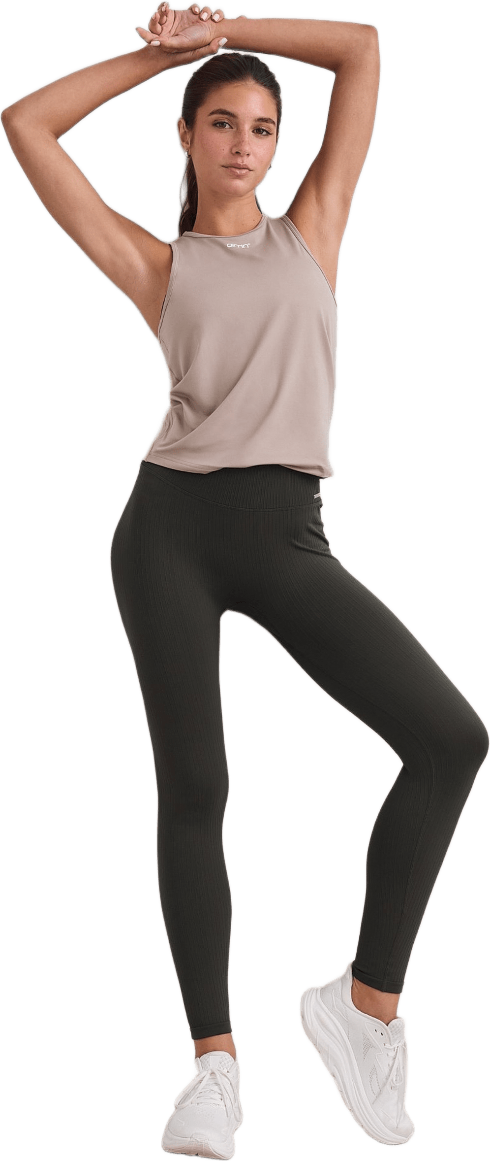 Ribbed Seamless Tall Tights, från aim'n, i färgen dark ivy.