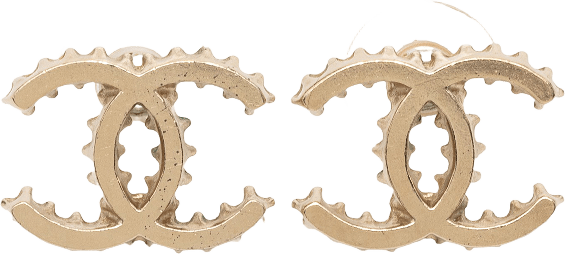 Chanel Gold Plated Cc Bottle Cap Push Back Earrings, från Luxclusif, i färgen gold.